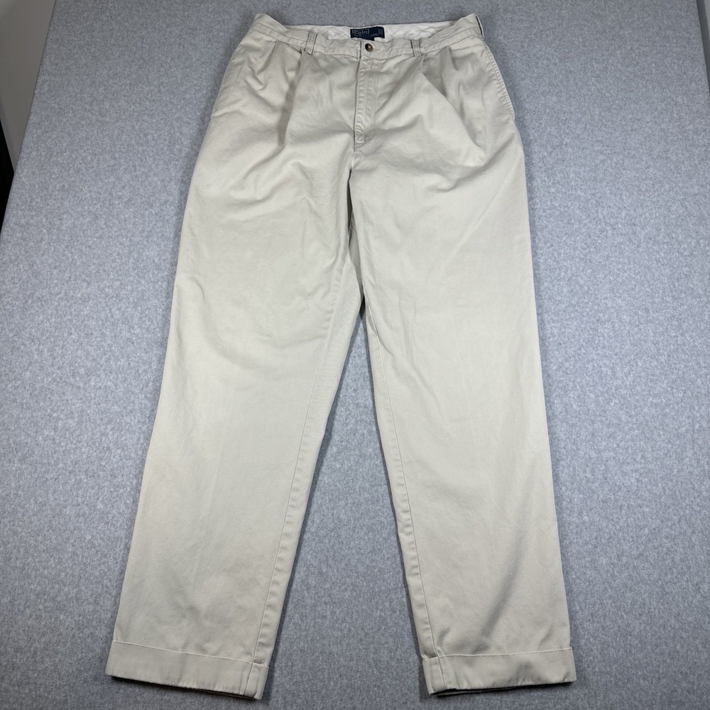 Vintage Polo Ralph Lauren Hammond Pant Double Pleated Cuffed Men's 36X34 Preppy